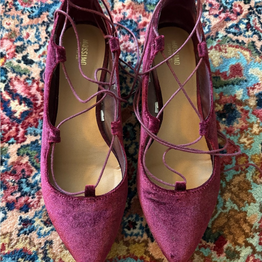 Mossimo Supply Co. Women's Velvet Burgundy Flats